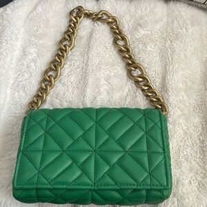 Zara green shoulder bag